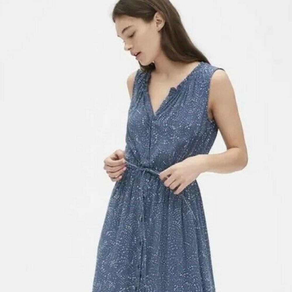 TALL Large Gap Crinkle Tie-Waist Maxi Shirt Dress